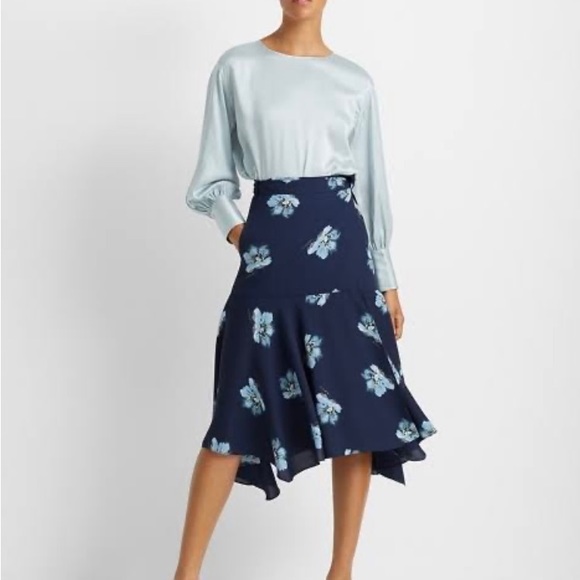 Club Monaco Dresses & Skirts - Club Monaco Wrap MIDI Skirt in blue floral